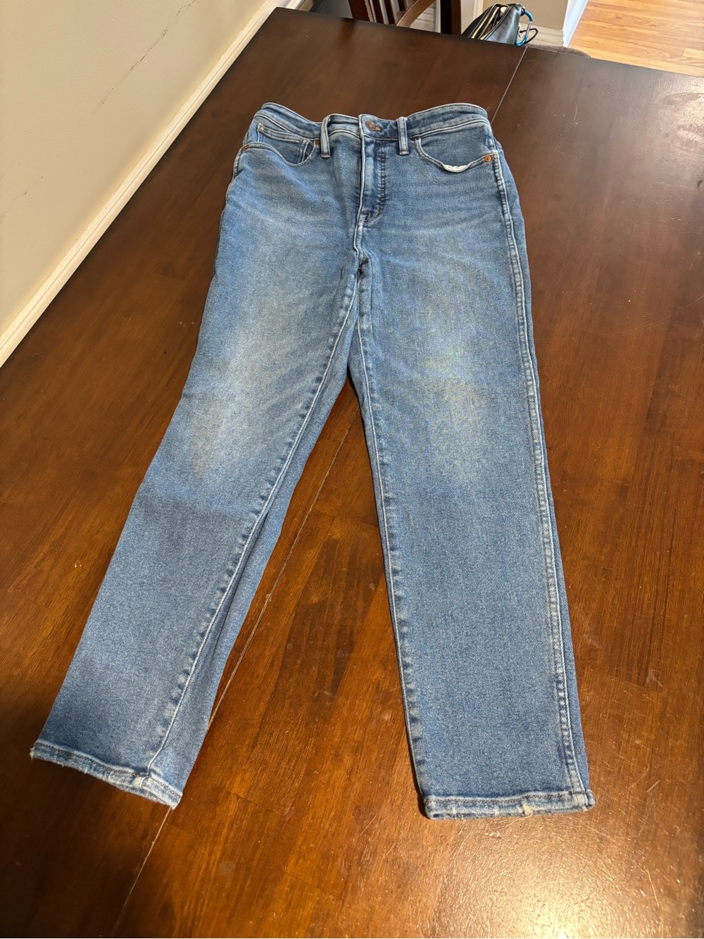 Madewell Curvy Stovepipe Straight Leg Blue Denim Jeans